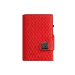 tru virtu doublewallet click & slide leather rhombus coral/silver