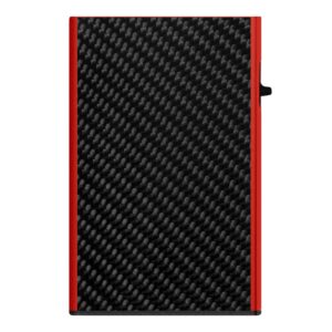 tru virtu card case click & slide carbon fibre black/red