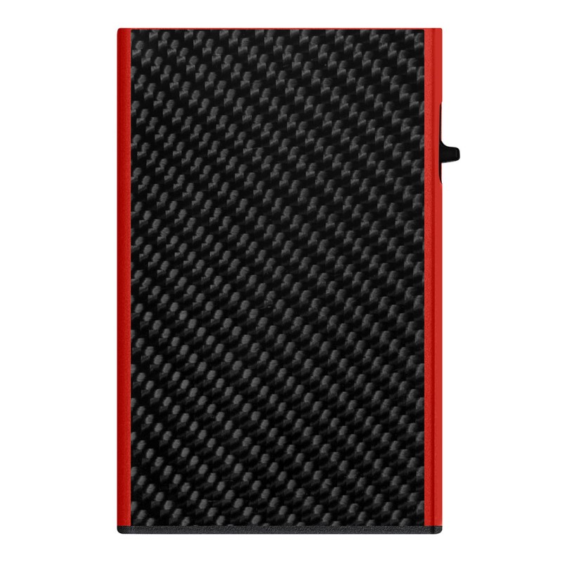tru virtu card case click & slide carbon fibre black/red